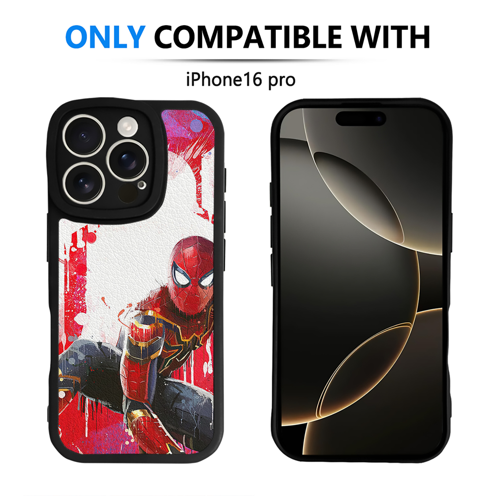 Spider Man スパイダーマン 【iPhone 16シリーズ対応】シリコンスマホケース（レザー調） 材質：シリコン